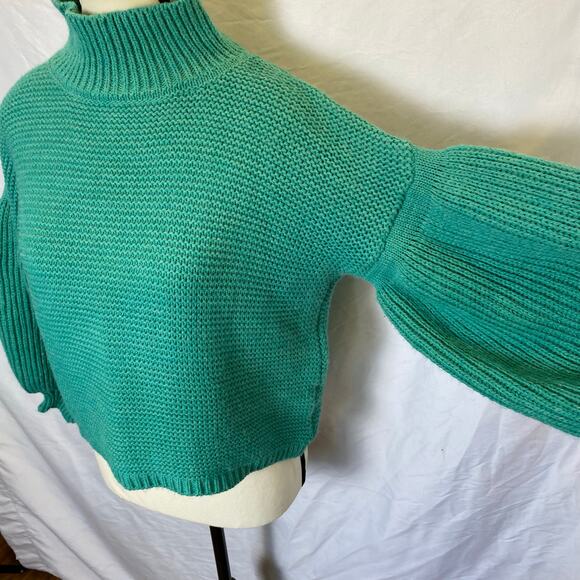 Maglificio Miss Eleven Women's Chunky Knit Sweater Medium Mock Turtleneck - Picture 3 of 10